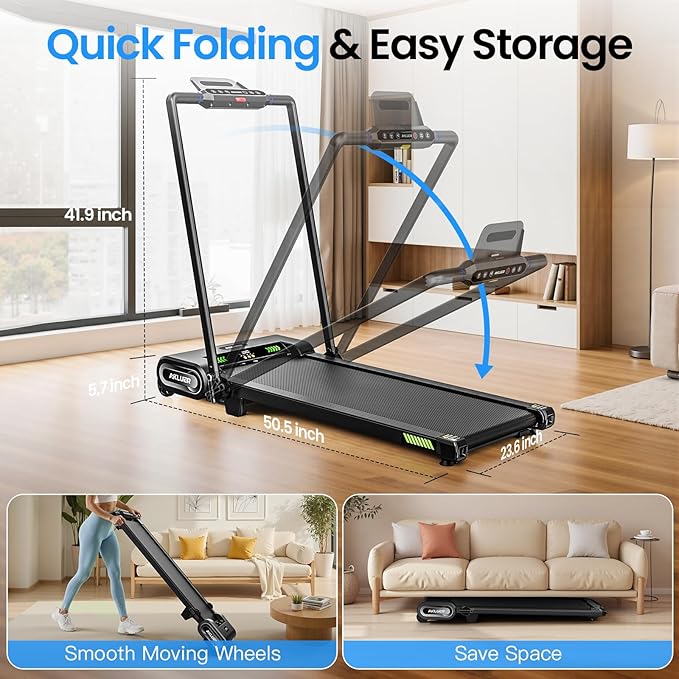 Walking Pad Treadmill with Auto Incline, 6 in 1 Under Desk Treadmill, 6-Level Incline Treadmills, 2.5HP Portable Treadmills for Home with 330LBS Capacity, LED Display, Remote Control-StrideForce Fitness