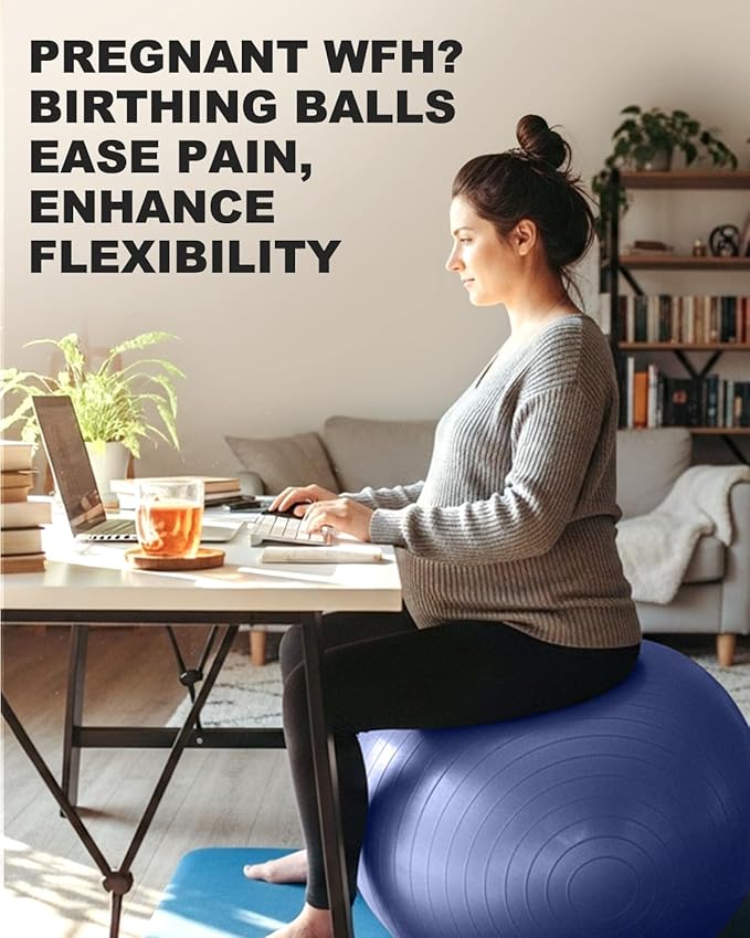 Trideer Yoga Ball – Anti-Burst Exercise Ball for Pregnancy, Office, Birthing, Stretching & Core Workout – Home Gym & Therapy-StrideForce Fitness