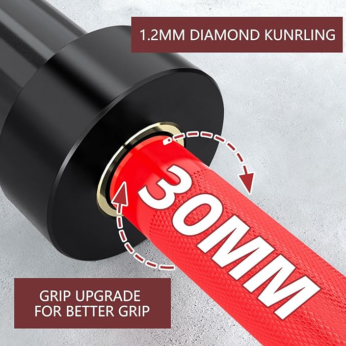 TECHNOAGE 7FT Olympic Barbell Olympic Bar Solid Chrome Barbell 700LBS Load Capacity(2-Inch Plate) for Weightlifting, Squats, Dead-Lifts, Presses, and Lunges-StrideForce Fitness