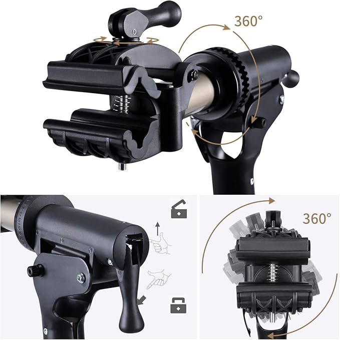 CXWXC Bike Workstand with Adjustable, Bicycle Repair Stand for Maintenance Folding and Lightweight (Champagne-3)-StrideForce Fitness