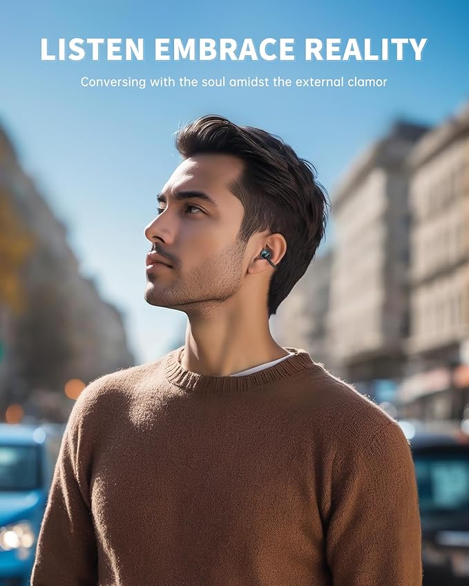 Open Ear Earbuds, Clip-On Earbuds Wireless Bluetooth, Ear Clip Bluetooth Headphones, Lightweight Comfort, Ergonomic Secure Fit for Small Ears, Ultra Open Audio, Waterproof, 40H Playtime-StrideForce Fitness