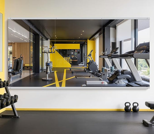 Home Gym Mirror - 60x40 Inch, 3PCS Frameless Tempered Glass Full Body Mirror for Wall Mount - Ideal for Yoga, Workout, Bedroom, Dance Studio (Silver)-StrideForce Fitness