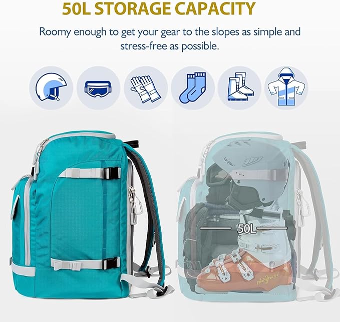 Unigear Ski Boot Bag Backpack for Helmet 50L/70L, Goggles, Gloves, Skis, Snowboard & Accessories-StrideForce Fitness