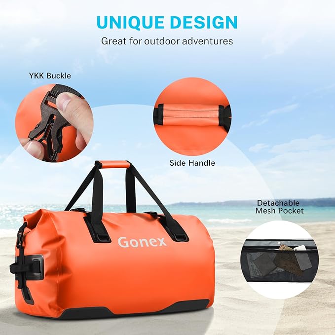 Gonex 40L 60L 80L Extra Large Waterproof Duffle Travel Dry Duffel Bag Heavy Duty Bag with Durable Straps & Handles for Kayaking Paddleboarding Boating Rafting Fishing-StrideForce Fitness