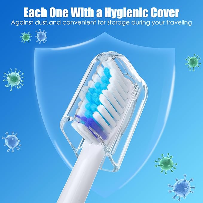 Replacement Toothbrush Heads, Compatible with Philips Sonicare Click-on Electric Toothbrush Handles,8 Pack Replacement Heads for Philips Sonicare C1 C2 G2 5100 6100 Brush