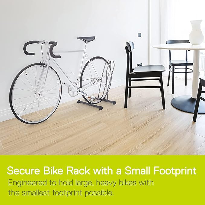 Delta Cycle Single Bike Stand Floor, Tool-Free Adjustable Bike Floor Stand for Mountain, Fat Tire, Road Bikes, Freestanding Bike Stand For Garage Parking-StrideForce Fitness