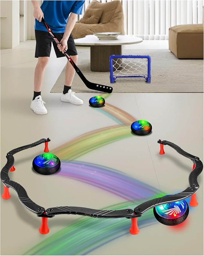 Hockey Stick Handling Trainer – Adjustable Hockey Training Equipment Set with Hover Soccer Ball, Mini Goal & Sticks – Improve Skills & Coordination for Kids & Teens-StrideForce Fitness