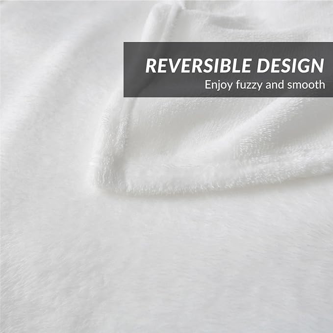 Bedsure Fleece Blanket Twin Size White - 300GSM Lightweight Plush Fuzzy Cozy Soft Warm Blanket for Bed, Sofa, Couch, Travel, Camping, 60x80 inches-StrideForce Fitness