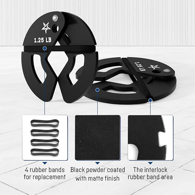 Yes4All Fractional Weight Plates Set, Available In Steel And Rubber, Set of 2/4/6 Plates in 1.25LB, 2.5LB, or 5LB Sizes, Micro Change Plates for Dumbbell and Olympic Barbell Weightlifting-StrideForce Fitness