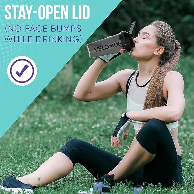 '-2 Pack- 28 oz Protein Shaker Bottles for Protein Mixes - 2x Wire Whisk | Leak Proof Shaker Cups for Protein Shakes | Protein Shaker Bottle Pack | Shakers for Protein Shakes - 2xBlack-StrideForce Fitness