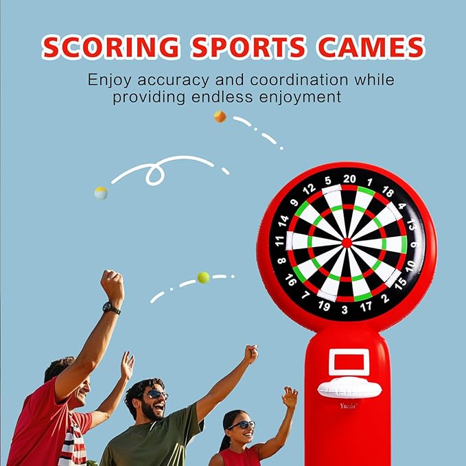 Inflatable Dart Board with Pump,5.6FT Inflatable Games Set with Basketball Hoop Feature,Dart Boards for Adults Kids,Fun Toss Games for Indoor,Outdoor,Backyard&Party Favor-StrideForce Fitness