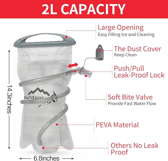 Hydration Pack Backpack, Lightweight Water Backpack with 2L Leakproof Hydration Bladder Daypack for Men Women,Running Hydration Vest for Outdoor Trail-StrideForce Fitness