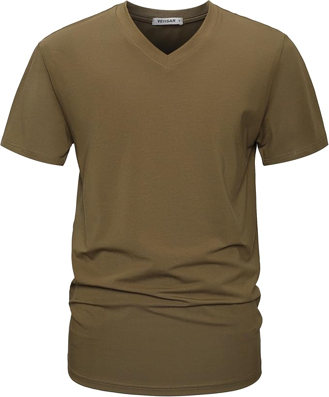 VEIISAR Premium V Neck T Shirts for Men - Modern Fitted Tees Vneck Undershirts-StrideForce Fitness