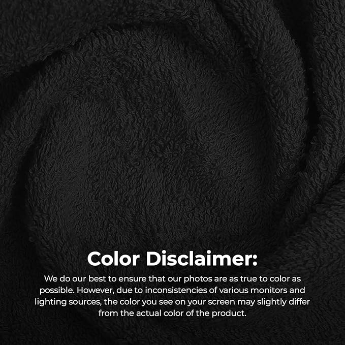 Avalon Salon Towel - Black Hand Towels Bulk Pack of 24-100% Cotton Absorbent Spa, Facial & Gym Towels for Working Out - 16x27 Inches (Not Bleach Proof)-StrideForce Fitness