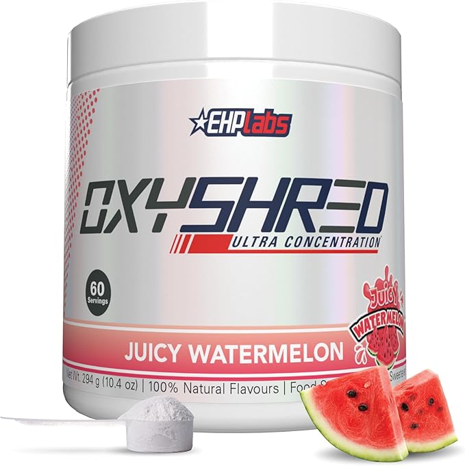 EHP Labs OxyShred Pre Workout Powder - Preworkout Powder with L Glutamine & Acetyl L Carnitine, Energy Boost Drink - Juicy Watermelon, 60 Servings-StrideForce Fitness
