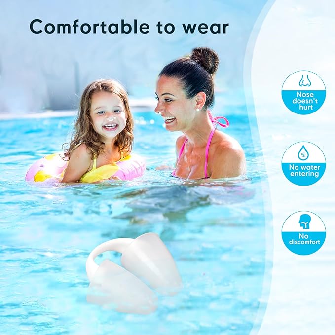 Painless Nose Plugs for Swimming,Nose Plugs for Swimming for Kids (Age 6+) and Adults, Ensure Comfort and Safety in The Water-StrideForce Fitness