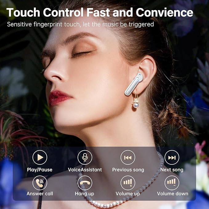 A10 Pro Wireless Earbuds, Bluetooth 5.3 Headphones HiFi Stereo 50H Playback LED Digital Display Ear Buds with ENC Noise Canceling Headset, IPX7 Waterproof Earphones for Gym/Running/Work-StrideForce Fitness