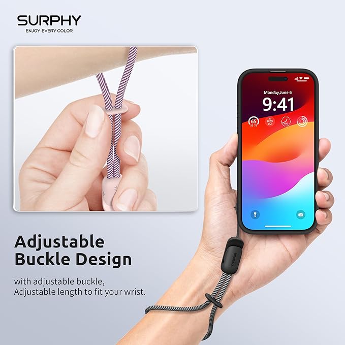 SURPHY 3 Pack Phone Wrist Strap with CellPhone Tether Tab, Cellphone Lanyard, Phone Strap with 2-Color Braided, Wrist Lanyard-StrideForce Fitness