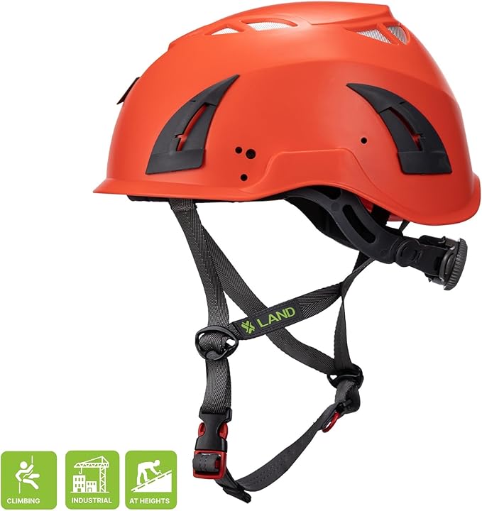 Land Helmets ClimbPro Safety Helmet for Rock Climbing – Lightweight & Durable Hard Shell with Adjustable Chin Strap and Accessory Slots – Ideal for Indoor & Outdoor Adventure-StrideForce Fitness
