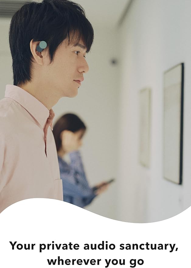 nwm DOTS Wireless On-Ear Speakers (Open Ear Earphones) Sound Leakage suppressed (PSZ Technology - Bone Conduction Alternative) with Optimal Microphone Function Designed in Japan | Stone White-StrideForce Fitness