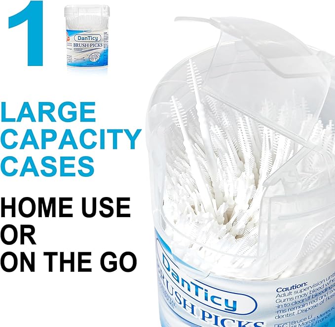 Brushpicks Interdental Toothpicks,Soft Bristle Dental Floss Picks Toothpicks,Helps Removes Plaque and Debris Between Your Teeth 300PCS (Pack of 1)