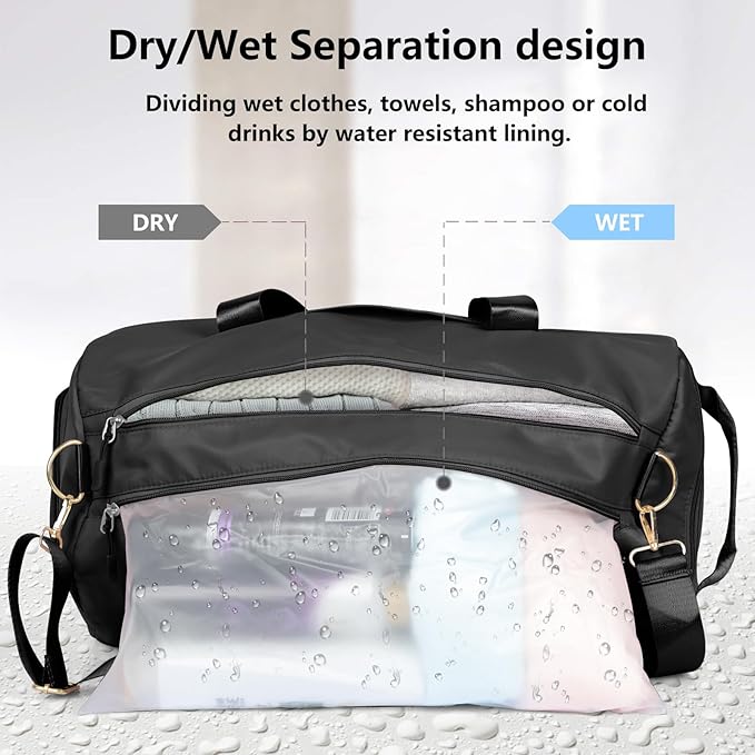 MABROUC Duffle Bag For Women, Sports Duffel Bag for Gym with Wet Pocket & Shoe Compartment, Overnight Weekender Travel Bag-StrideForce Fitness