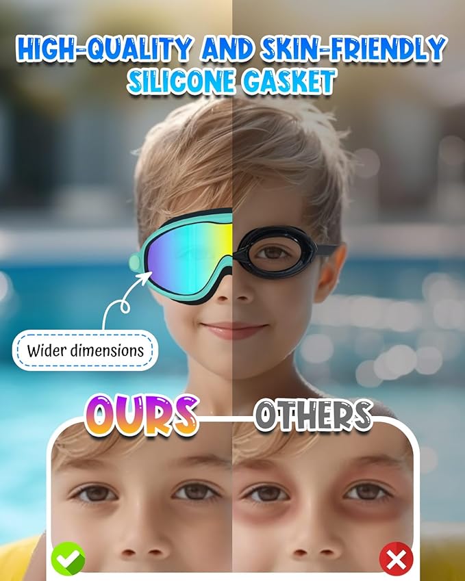 Rantizon Swim Goggles 2 Pack, Wide View Anti Fog&UV Swimming Goggles for Audlt, No Leaking Swim Glasses for Men Women Kids-StrideForce Fitness