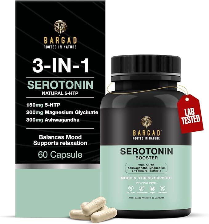 Serotonin Support Supplement – 5-HTP 150mg with L-Tryptophan, B6, Magnesium & Herbal Blend – Mood, Relaxation & Sleep Support – 60 Vegan Capsules – Non-GMO, Gluten-Free-StrideForce Fitness