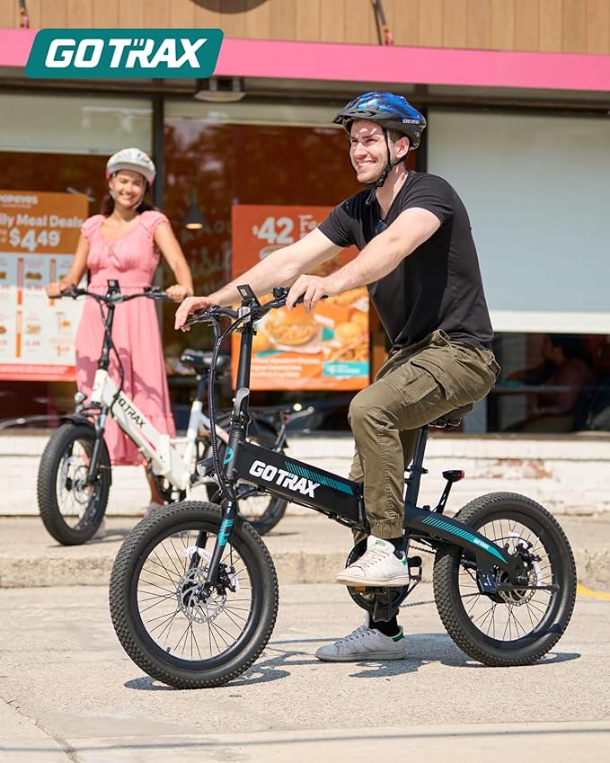 Gotrax 20" Folding Electric Bike with 40Miles (Pedal-assist1) by 48V Battery, 20Mph Power by Peak 500W, Adult Electric Bicycle with 5 Pedal-Assist Levels& LCD Display, Suitable for Commuting-StrideForce Fitness