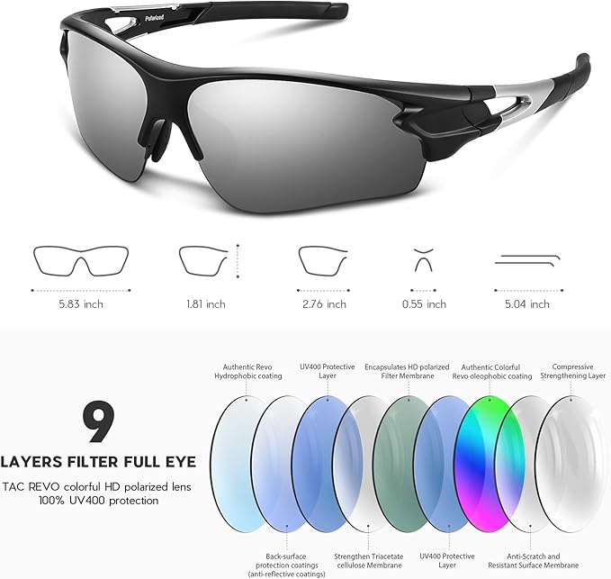 BEACOOL Polarized Sports Sunglasses for Men Women Youth Baseball Fishing Cycling Running Golf Motorcycle Tac Glasses UV400-StrideForce Fitness