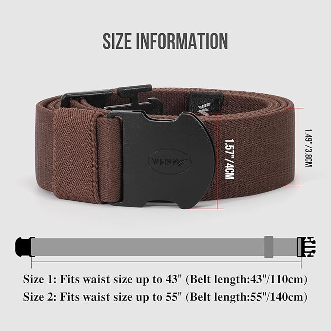 WHIPPY Mens Elastic Stretch Belt Unisex Adventure Web Belt for Women Men with Non-Metal Buckle Adjustable Belts-StrideForce Fitness