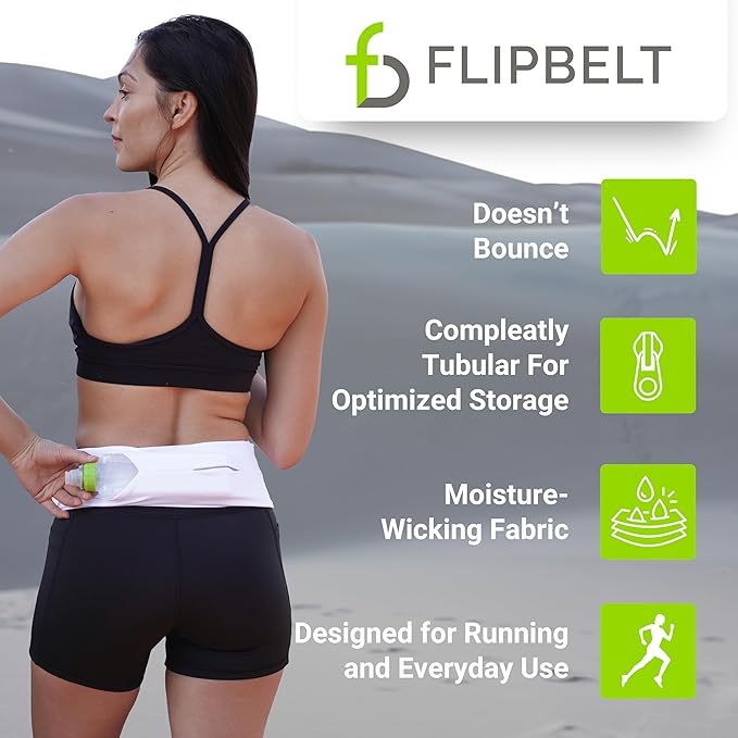FlipBelt Classic Running Belt, Running Fanny Pack for Women and Men, USA Company-StrideForce Fitness