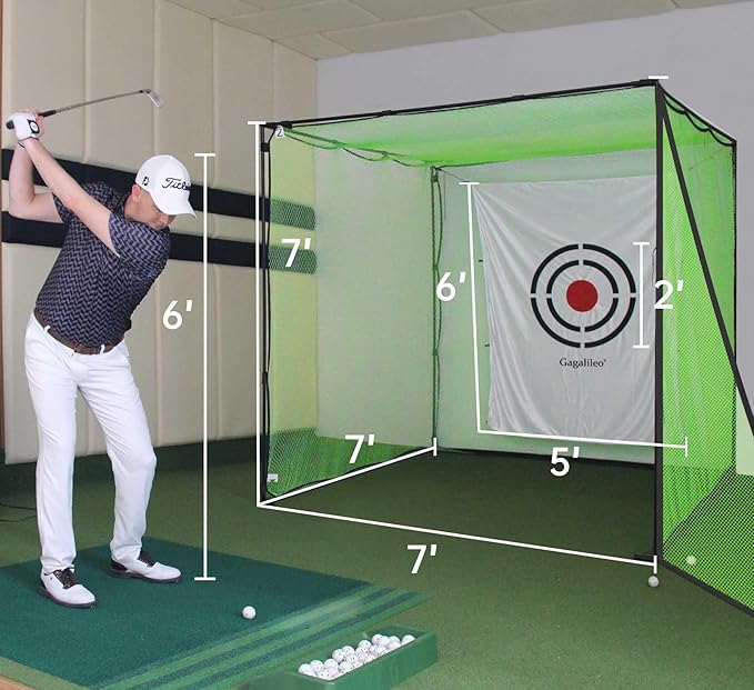 Golf Practice Hitting Nets for Backyard Driving Indoor Use Heavy Duty Practice Golf Driving Nets for Backyard Premium Portable Golf Impact Nets Cages with Frame-StrideForce Fitness