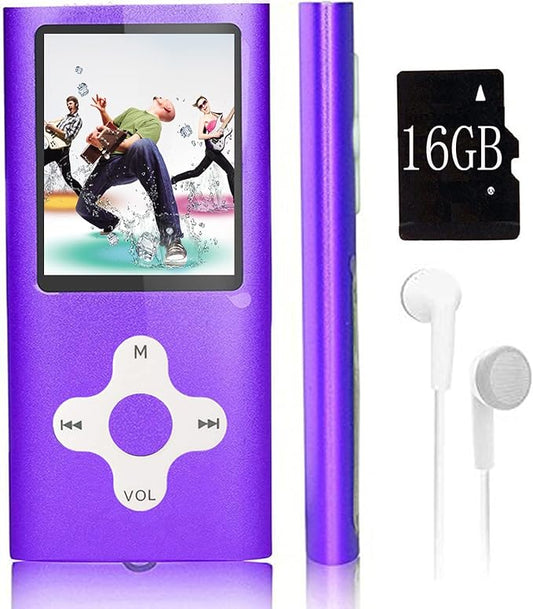 Mp3 Player,Music Player with a 16 GB Memory Card Portable Digital Music Player/Video/Voice Record/FM Radio/E-Book Reader/Photo Viewer/1.8 LCD (Violet)-StrideForce Fitness