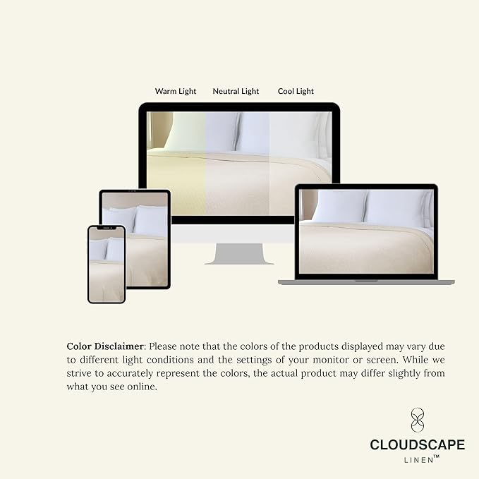 Cloud Scape Linen 100% Cotton Queen Size Blanket, Herringbone Pattern, Lightweight Summer Blanket,Best Gifts for Women, fits Full Size Bed, 92 x 92, Ivory-StrideForce Fitness