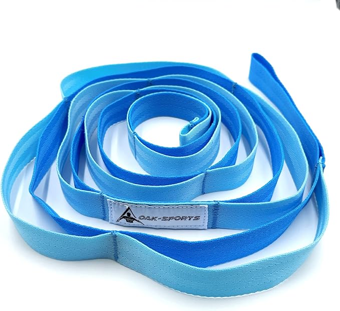 Stretching Strap Yoga Strap with Loops, Stretch Straps for Physical Therapy, Non-Elastic Exercise Strap for Pilates, Dance and Gymnastics with Workout Guide-StrideForce Fitness