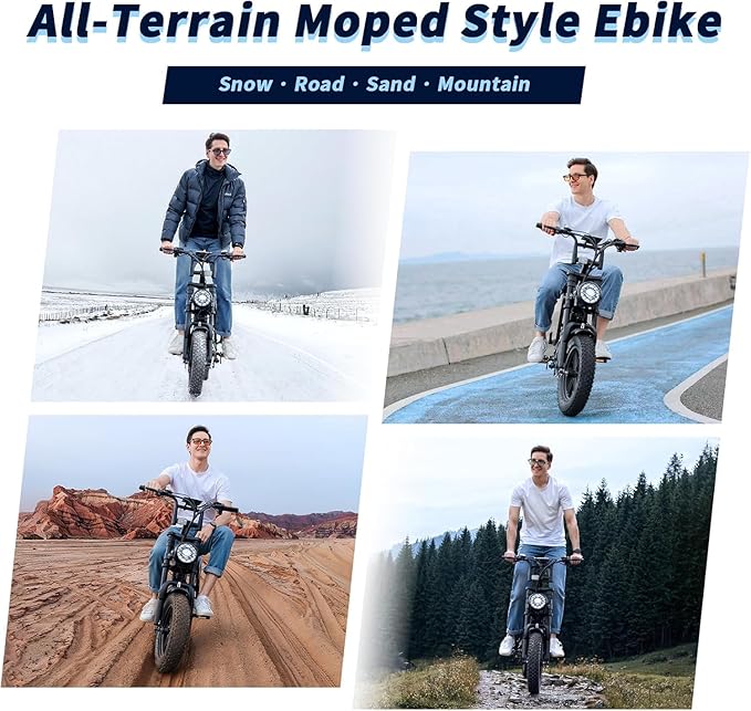 Electric Bike for Adults, Fat Tire EBike, 36V 10.4Ah Removable Battery, 500W Upgrade Motor, 20MPH Commuter Bike, V8 Mini Electric Bicycle for Mountains, Snow, Sand, Road-StrideForce Fitness