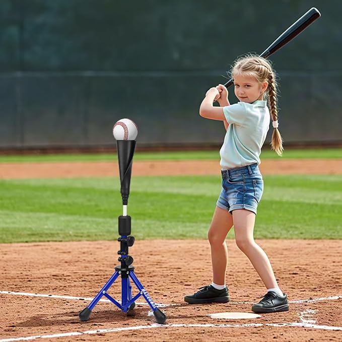 Baseball Tee for Kids,Batting Tee,Softball Tee,Youth Hitting Tee,Teeball Tee,Travel Tee,Easy Adjustable Height-StrideForce Fitness