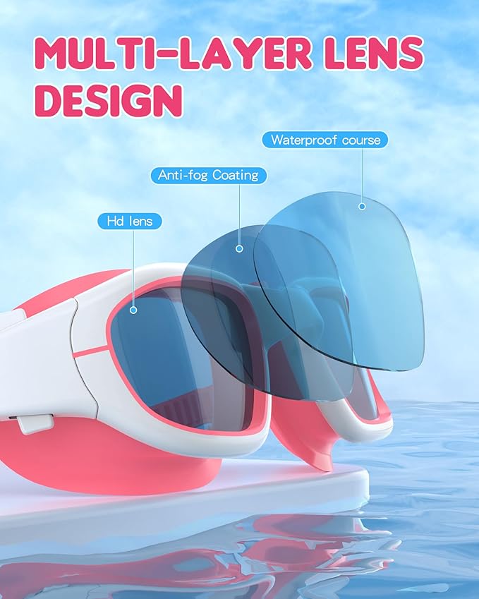 Kids Swim Goggles,Swimming Goggles for Kids 6-14, Anti-Fog UV Protection Pool Glasses for Boys Girls-StrideForce Fitness
