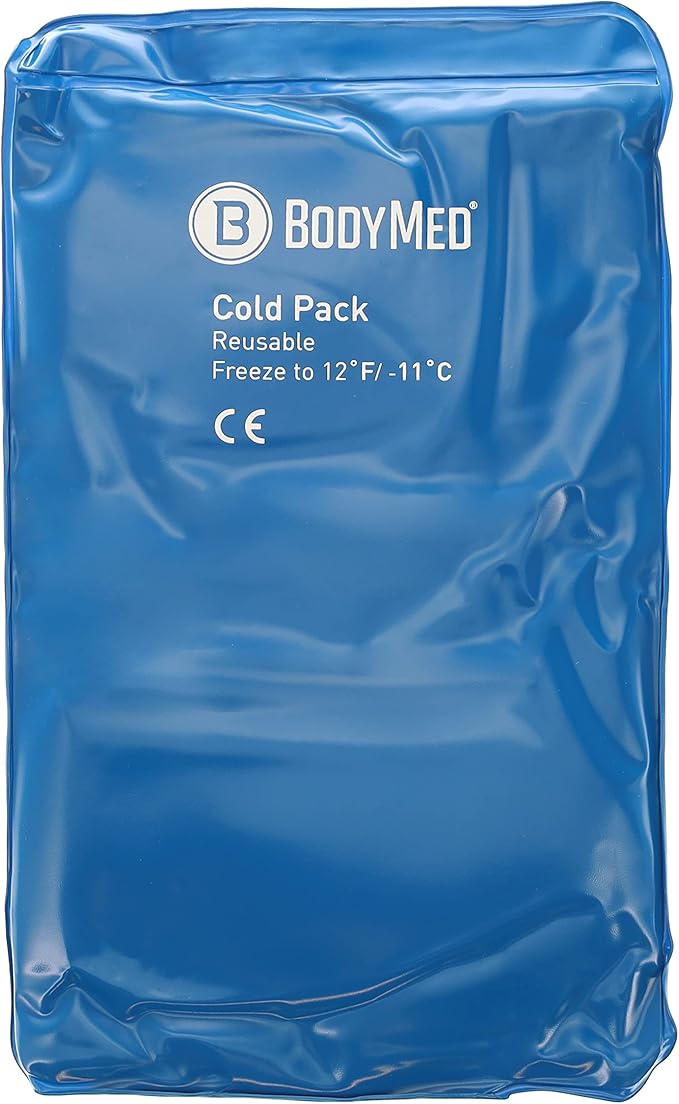 BodyMed Reusable Vinyl Ice Pack for Knee, Arm, Elbow, Shoulder, Back - Professional Grade Cold Therapy for Injuries, Aches, Swelling, Bruises, Sprains - 12 in. x 7 in. (Half)-StrideForce Fitness