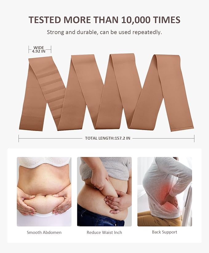 FeelinGirl Waist Trainer for Women Trimmer Belt Waist Cincher Tummy Wrap Plus Size Snatch Me Up Bandage Body Shaper-StrideForce Fitness