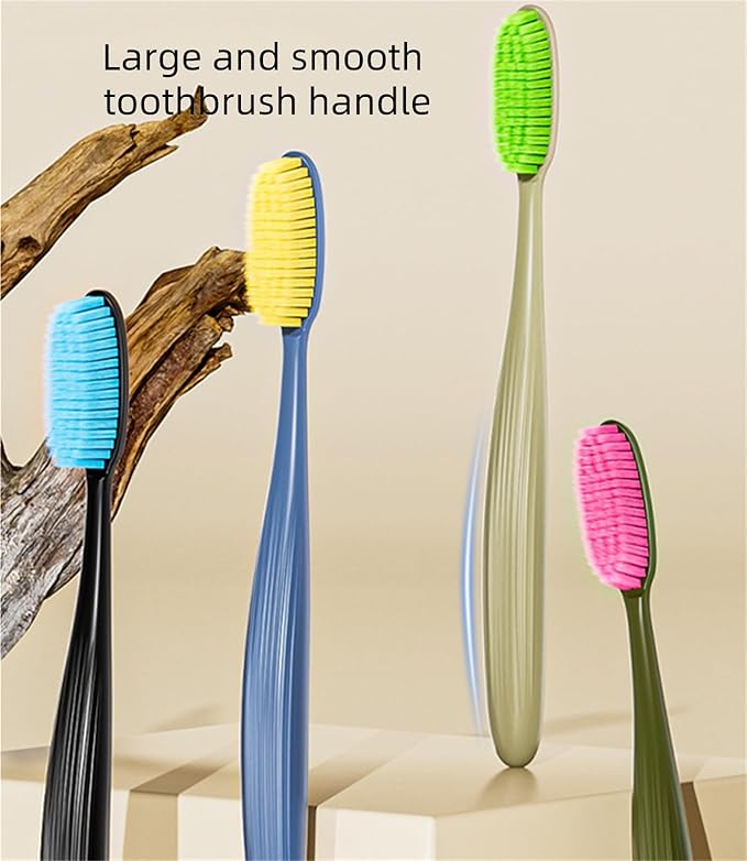 Extra Soft toothbrushes for Adults，Suitable for Sensitive Teeth and People with periodontal Disease,Big and Long Toothbrush Head. 4 Count (Pack of 1)