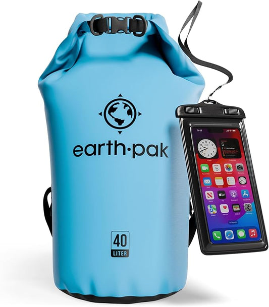 Earth Pak Waterproof Dry Bag - Roll Top Waterproof Backpack Sack Keeps Gear Dry for Kayak with Waterproof Phone Case-StrideForce Fitness