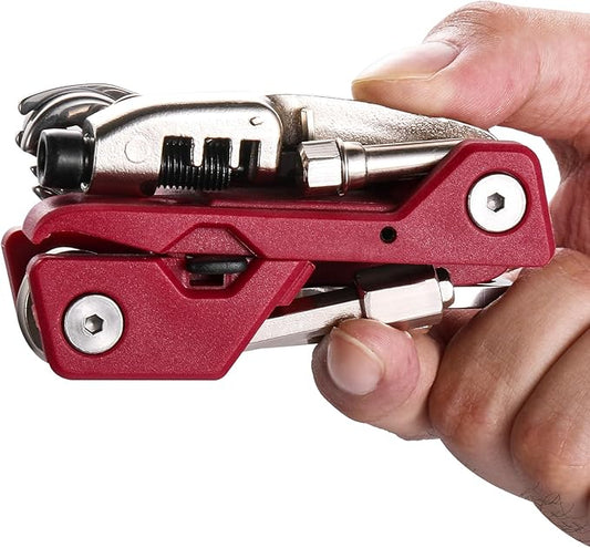 21 Bike Repair Multitool Kit with Carry Case, Portable Cycling Tool Kits (21 in 1), Bicycle Tools Kit Set with Allen Wrench, Chain Tool, Bicycle Spoke Wrench-StrideForce Fitness