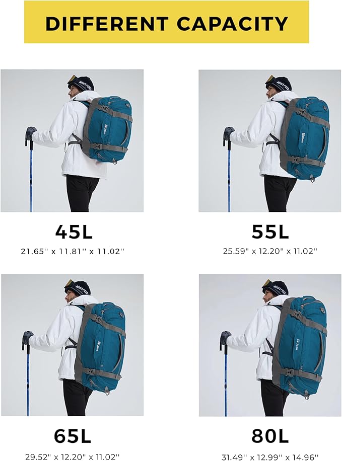 Ubon Large Duffel Bag Weekender Bags with Shoe Compartments 4-Way Sports Gym Backpack with Padded Straps Camping Traveling Duffle Bag-StrideForce Fitness