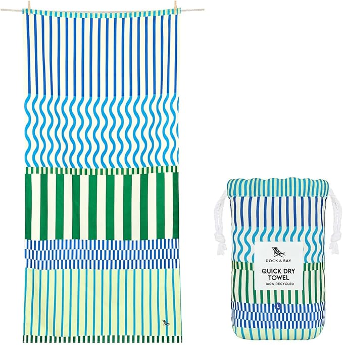 Dock & Bay Beach Towel - Quick Dry, Sand Free - Compact, Lightweight - 100% Recycled - Includes Bag - Sunset Boulevard - Set of 4 - Large (160x90cm, 63x35)-StrideForce Fitness