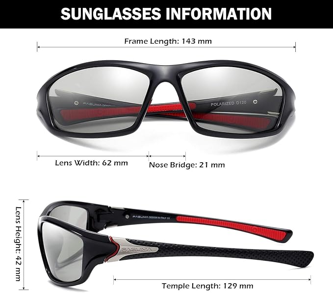 FAGUMA Sports Polarized Sunglasses For Men Cycling Driving Fishing UV400 Protection-StrideForce Fitness