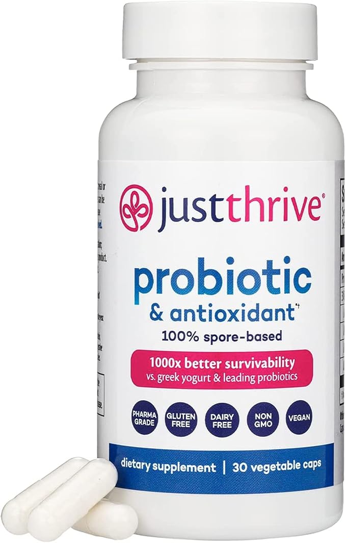 Just Thrive Probiotic & Antioxidant Supplement - 100% Spore-Based Digestive and Immune Support - Gluten Free, 30 Caps-StrideForce Fitness