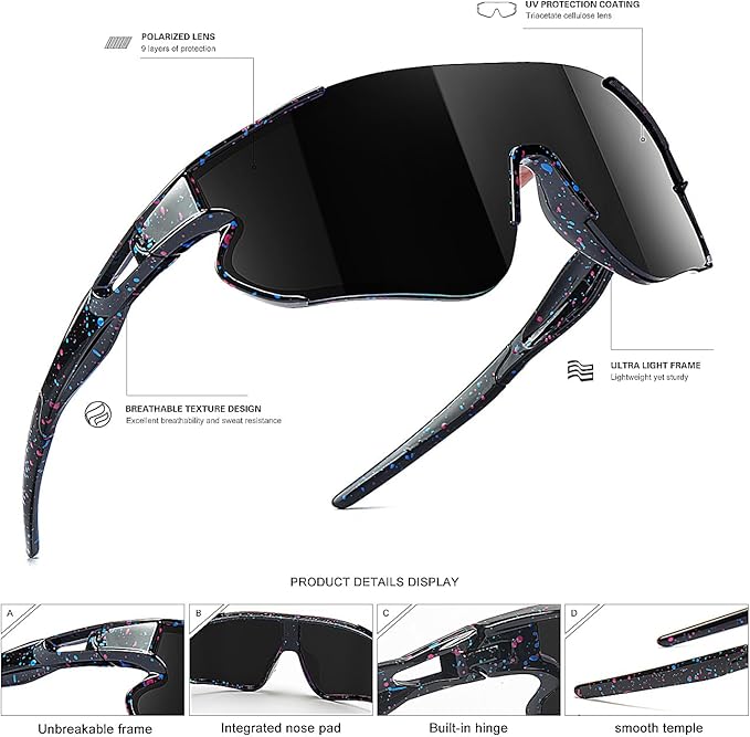 Kids Baseball Sunglasses for Boys Girls Youth Softball Cycling Sports Sunglasses UV400 Protection Age 5-12-StrideForce Fitness