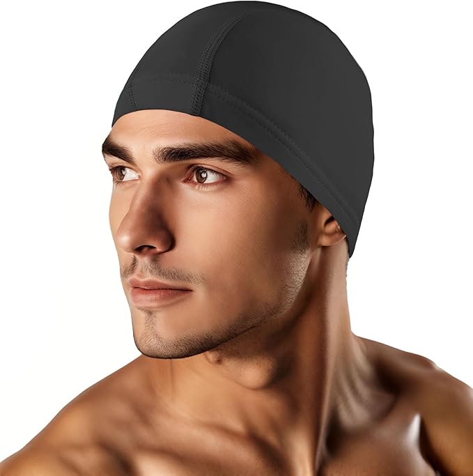 Swim Cap for Men Women Adult, High Stretch Fabric Swim Cap, Swimming Caps Non-Waterproof-StrideForce Fitness